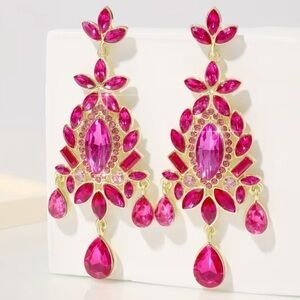 New Pink and Gold Statement Earrings